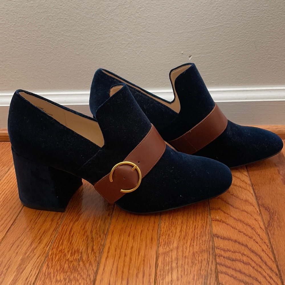 Never Worn Blue Velvet Boots